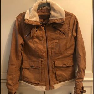 Brown leather jacket